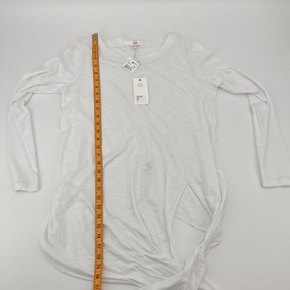 Ripe Maternity White Long Sleeve Cotton Modal Side Tie Knot Maternity Shirt NWT - Picture 7 of 10